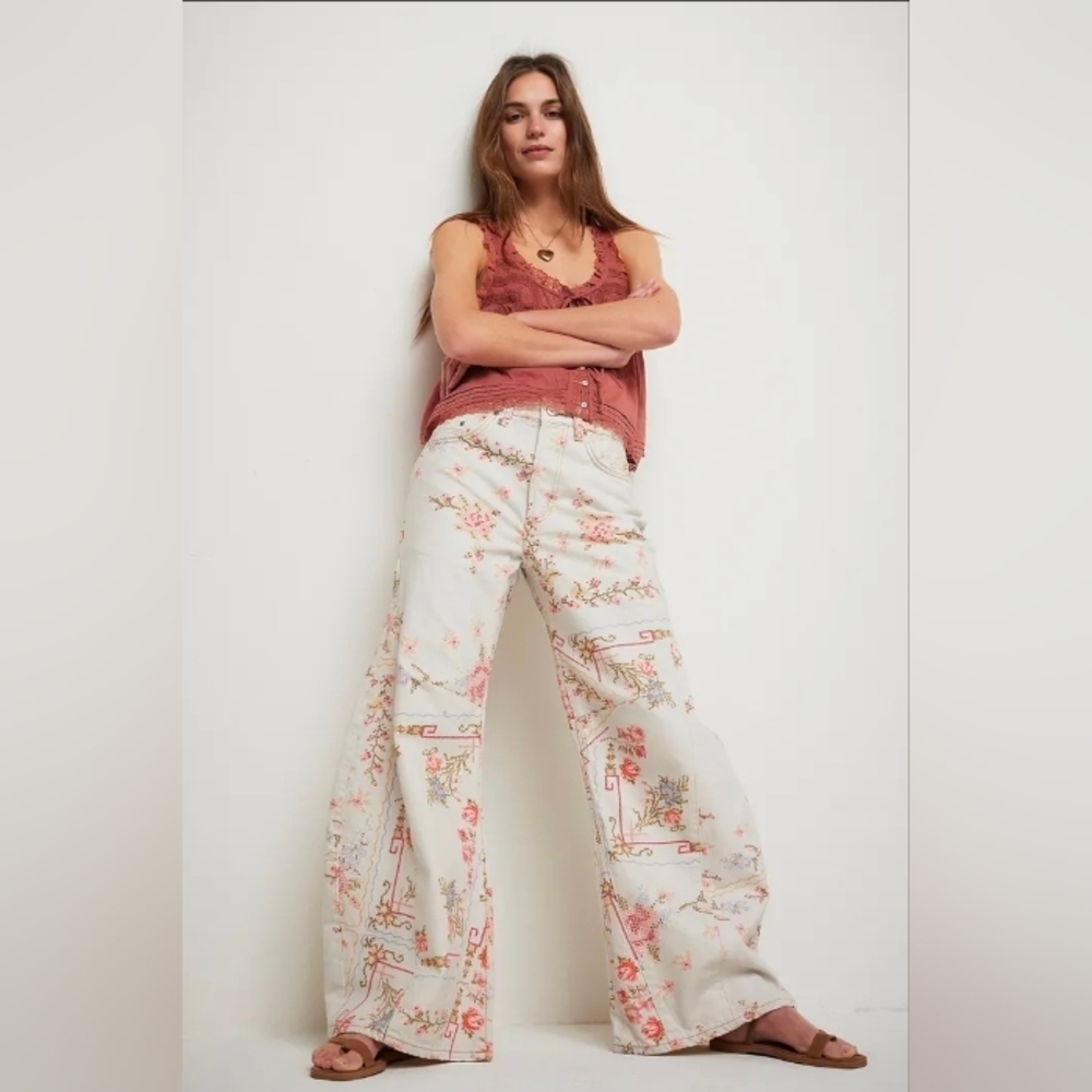 FREE PEOPLE $198 PRINTED Eden High Slouchy 32 NWT